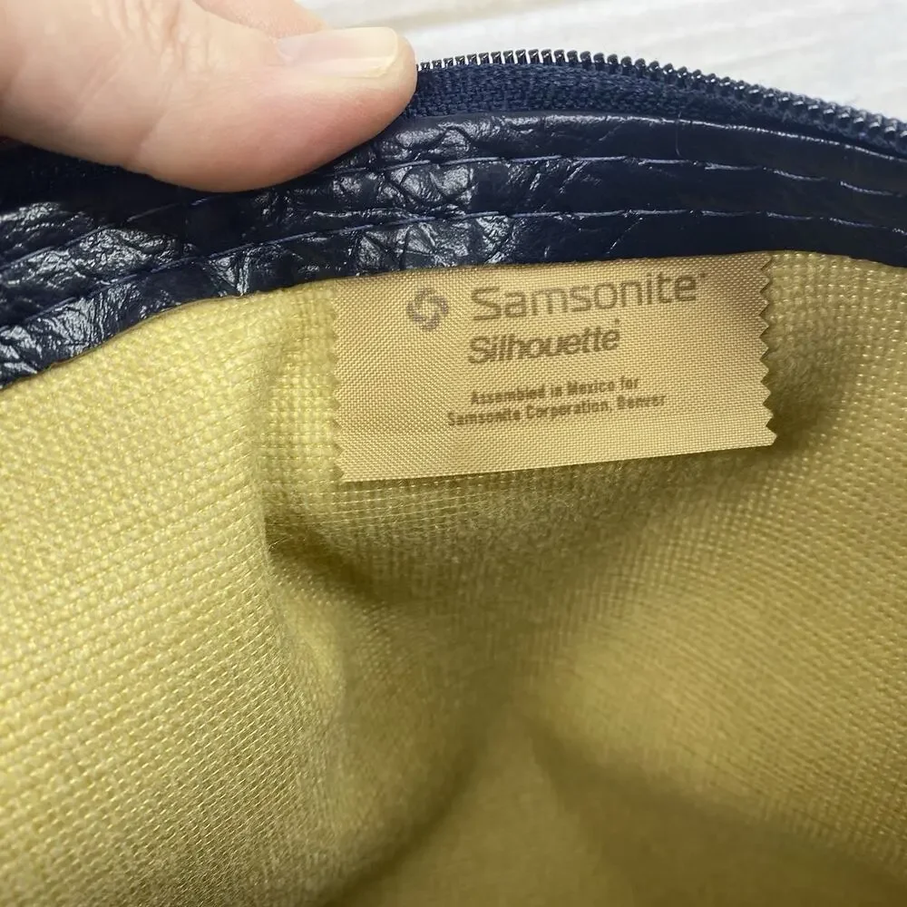 RETRO Vtg Samsonite Silhouette Weekender Bag Luggage Navy Survivor Sample NOS